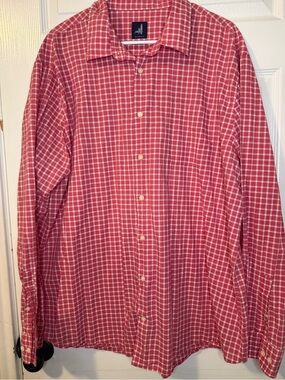 johnnie-O Red Plaid Button-Down Dress Shirt